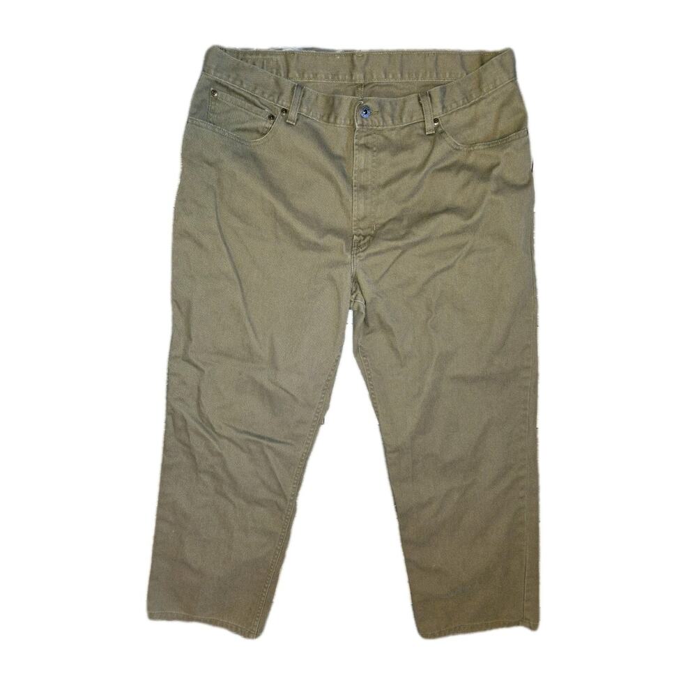 L.L.Bean 1912 Men’s 40x30 Canvas Pants Brown 5 Pocket Straight Stretch Workpants